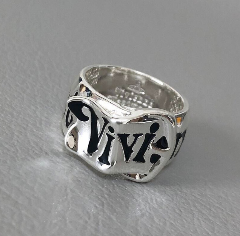 Vivienne Westwood Belt Ring Silver Size 7 Mens Accessory Jewelry With Pouch