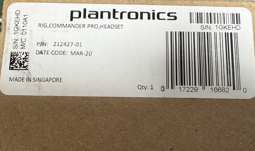 Plantronics RIG Commander Pro Gaming Headset 212427-01 3.5mm Quick Disconnect