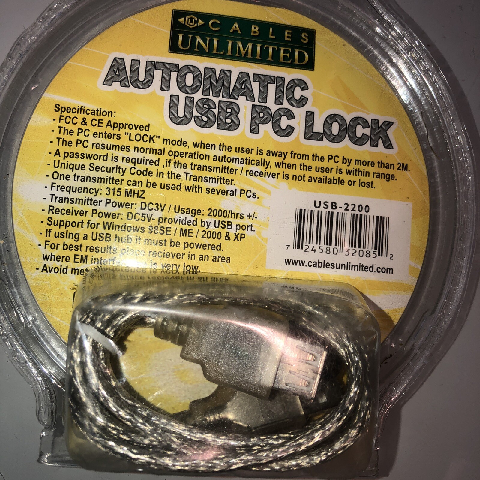 Cables Unlimited Proximity Lock USB-2200 Automatic USB PC