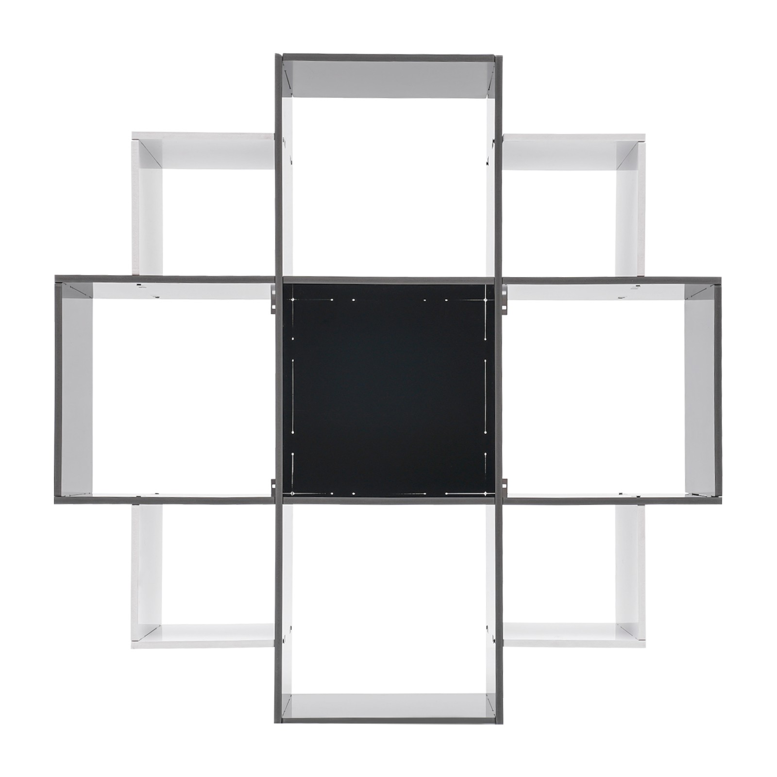 3 Tier Wall Mounted Bookcase Book Shelf 9 Compartments Home Decor Large Capacity