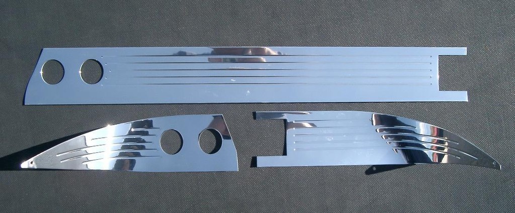 57 Chevy Polished Aluminum Dash Trim with Lines and No Radio 1957 Chevrolet New