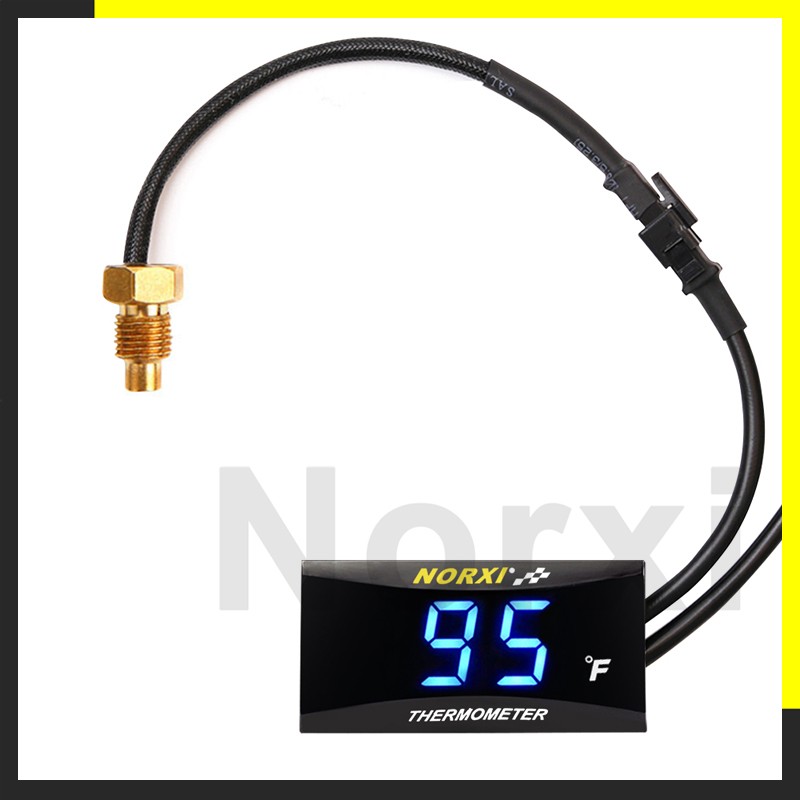 Motorcycle Water Temperature Gauge Digital Display 32~248°F Car Meter Sensor