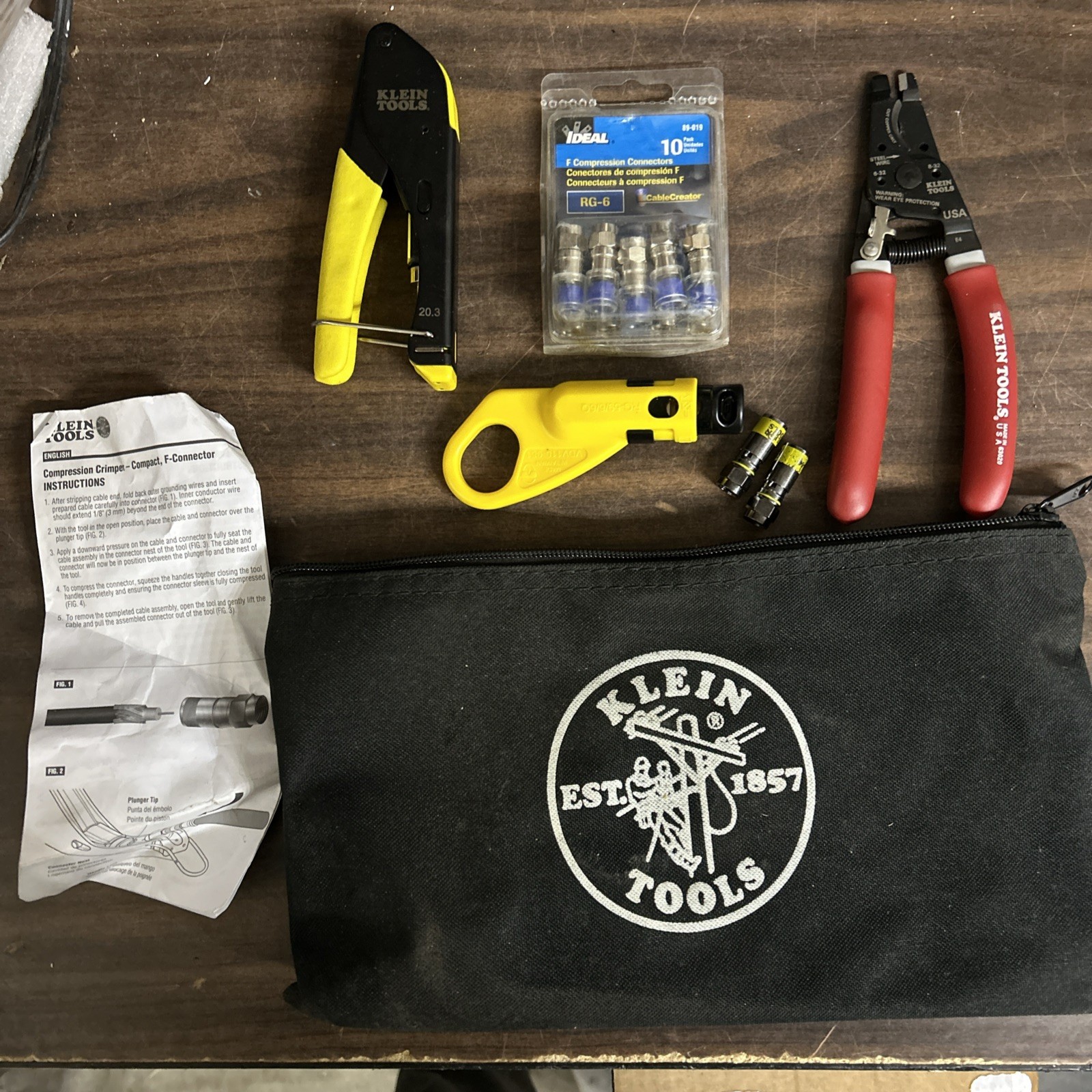 Klein Tools Data Cable Installation Kit VDV026-212 Cut Strip and Crimp 1025l42