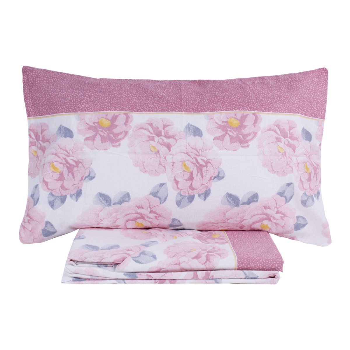 Pink Flannel Cotton Flannel Double Bed Sheet Set