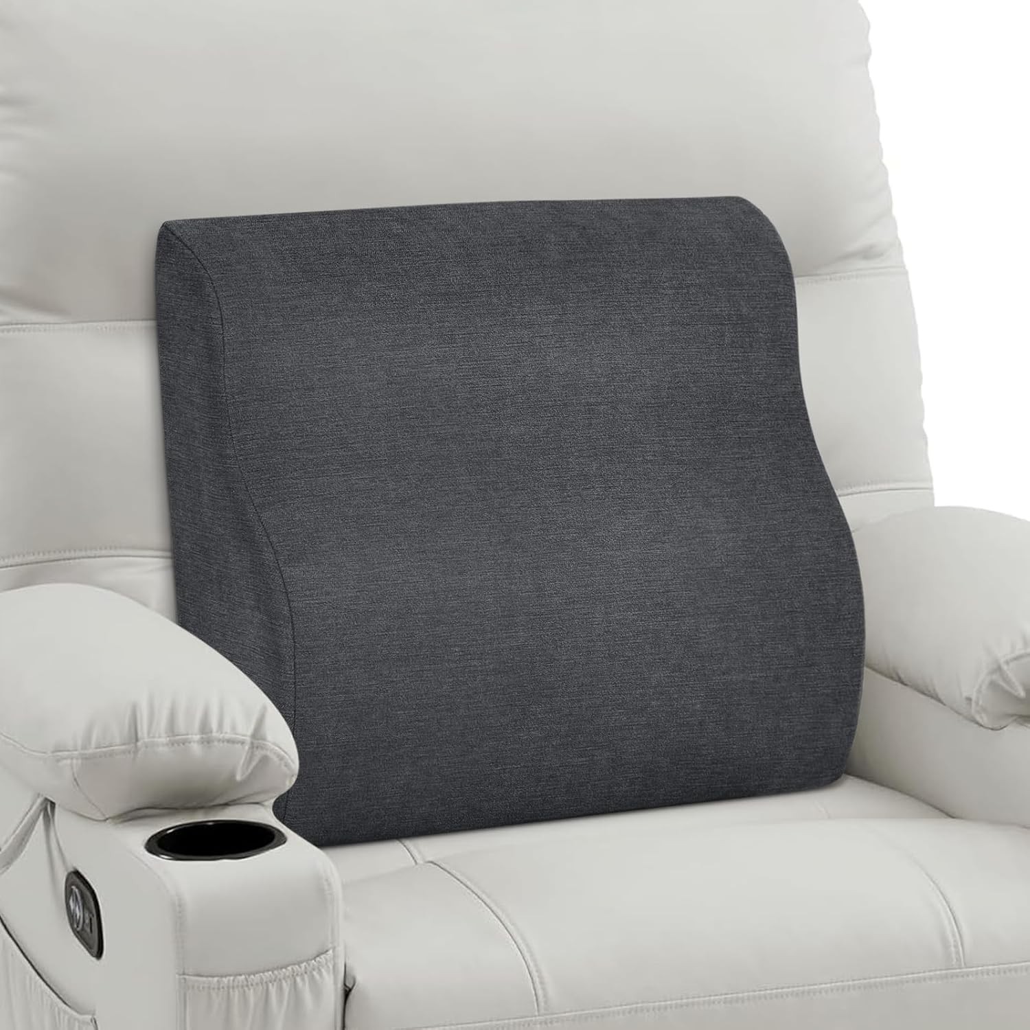 TANYOO Back Support Pillow for Recliner Dual Layer Lumbar Medium, Dark Grey