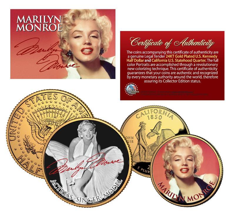 MARILYN MONROE 24K Gold U.S. Legal Tender 2-Coin Set *Officially Licensed*