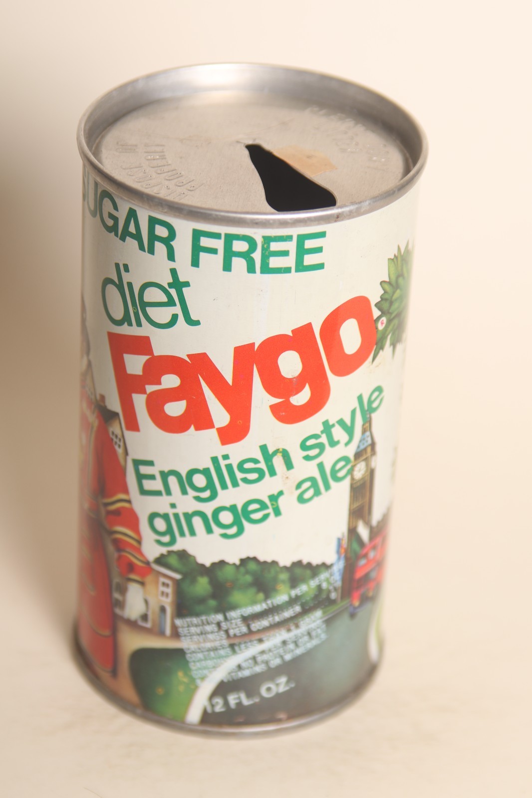 Fago Diet Sugar Free Ginger Ale soda can - 12oz S/S