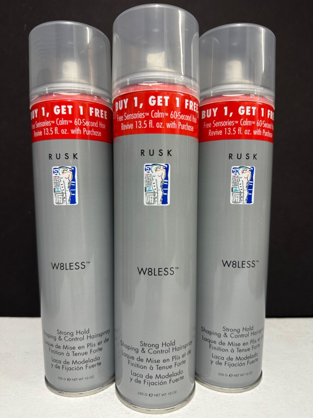 Rusk W8LESS Strong Hold Shaping & Control Hairspray - 3 Pack / 10 oz each