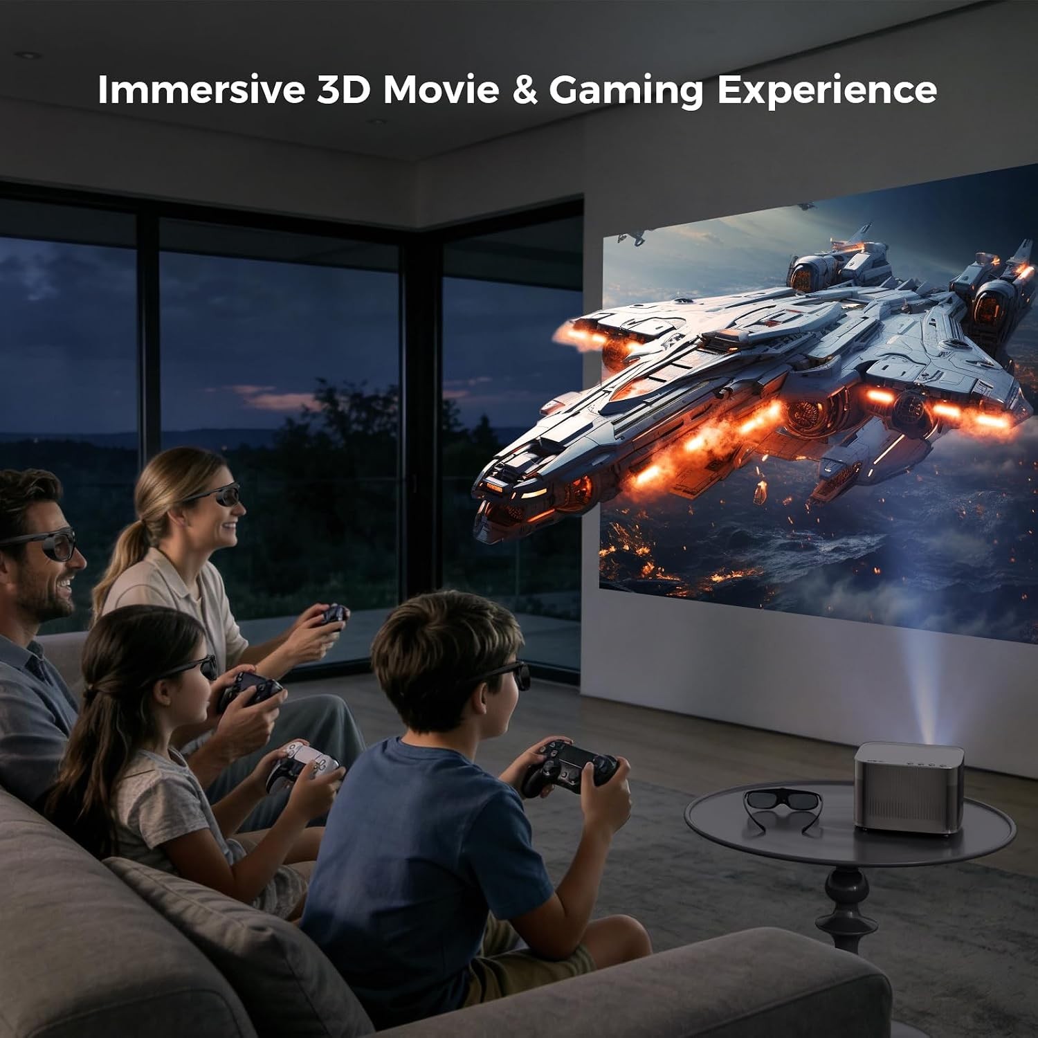 DLP Link 3D Glasses, 144Hz Active Shutter, 4 Pack