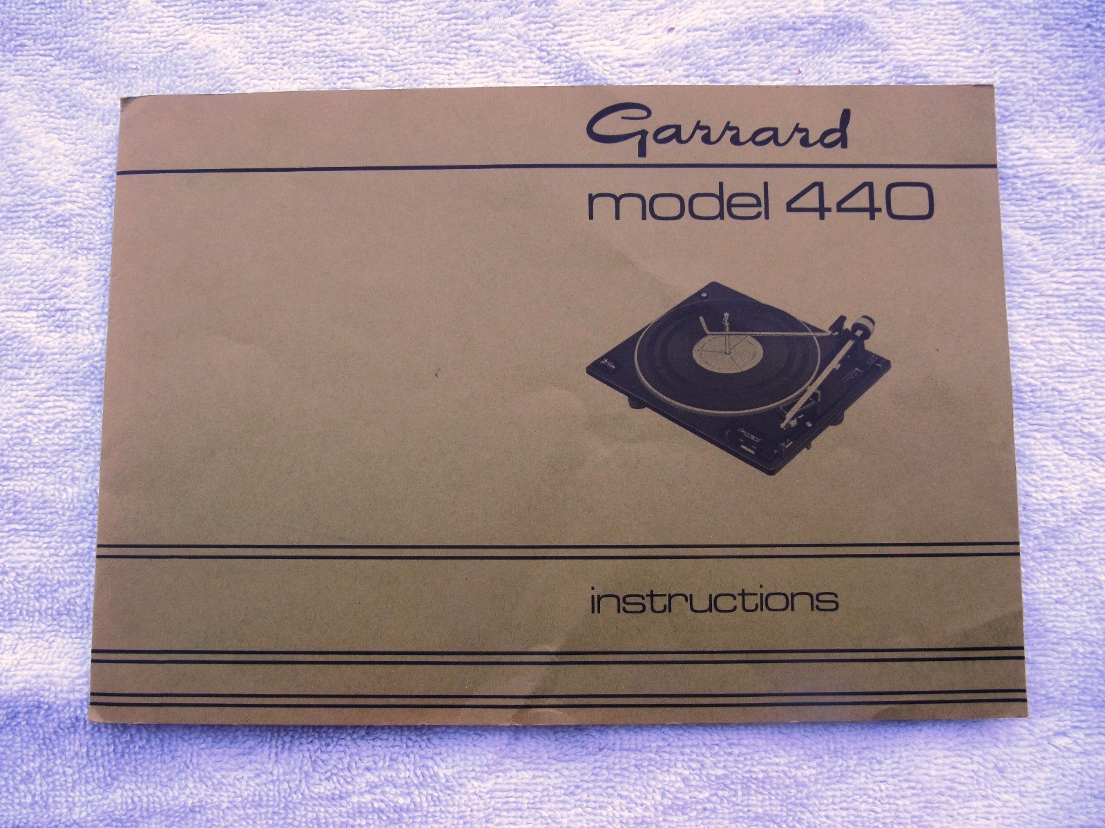 Garrard MODEL 440 INSTRUCTIONS MANUAL Owner's Guide Turntable Changer Unimech