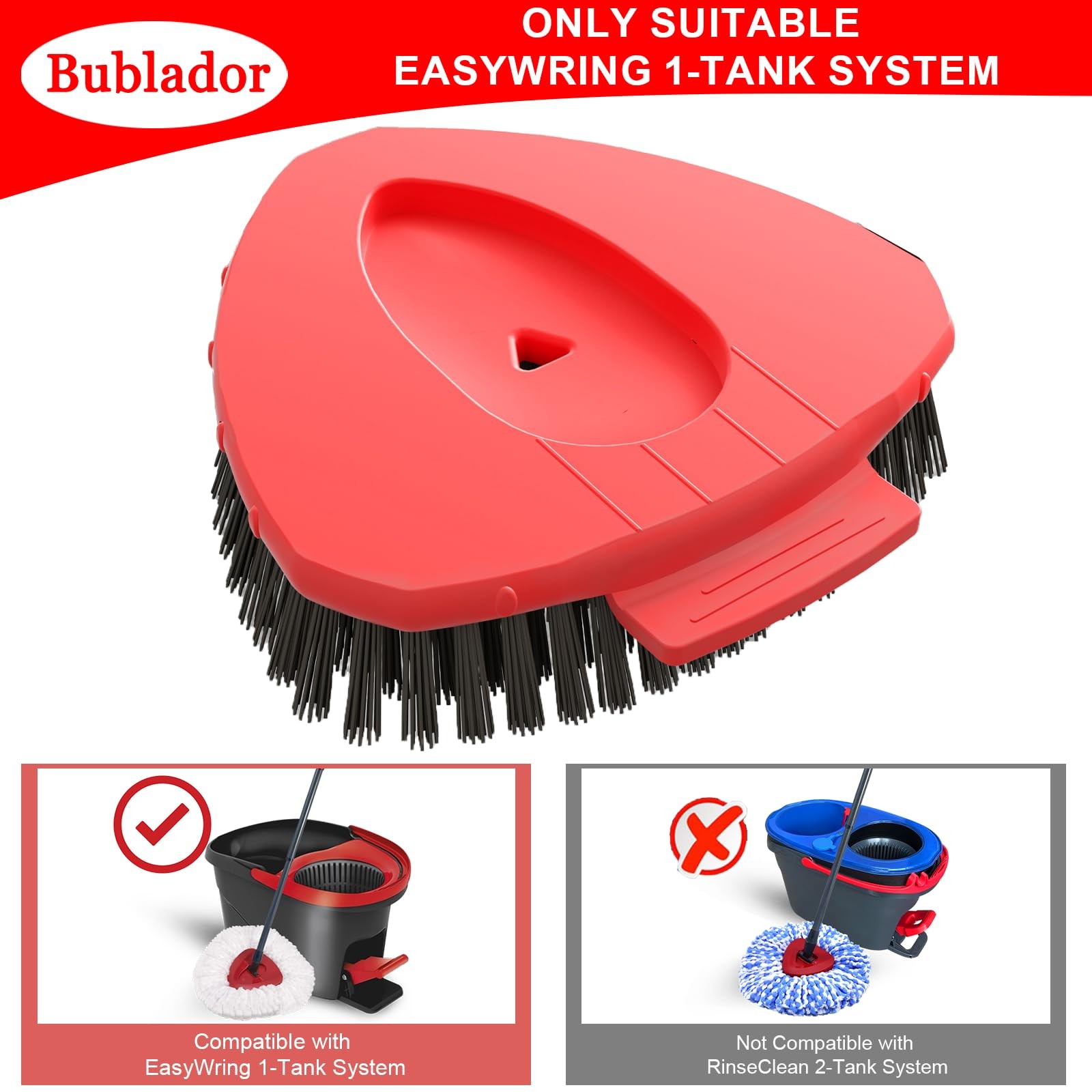 2 Pack Scrubber Mop Replace Head Compatible with O Cedar EasyWring 1 Tank,Spi...