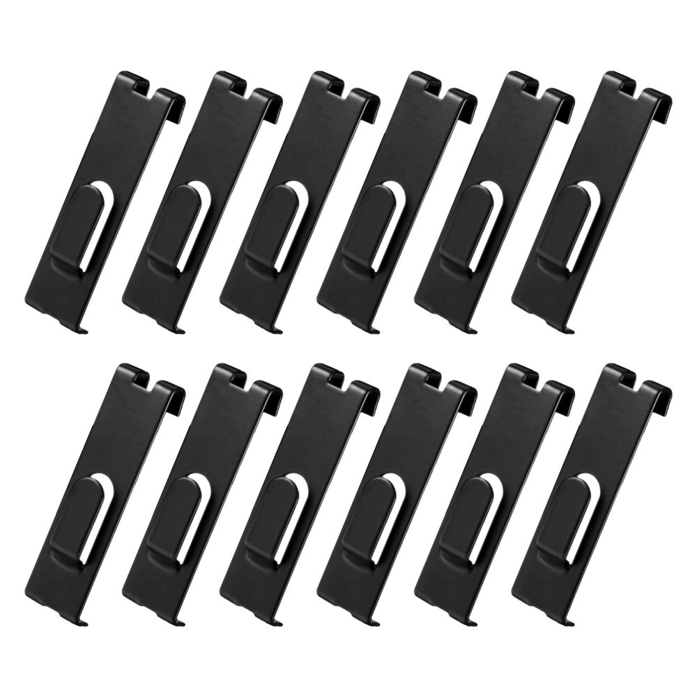 12Pcs Sturdy Iron Grid Wall Hangers Black Metal Hooks for Home Organization