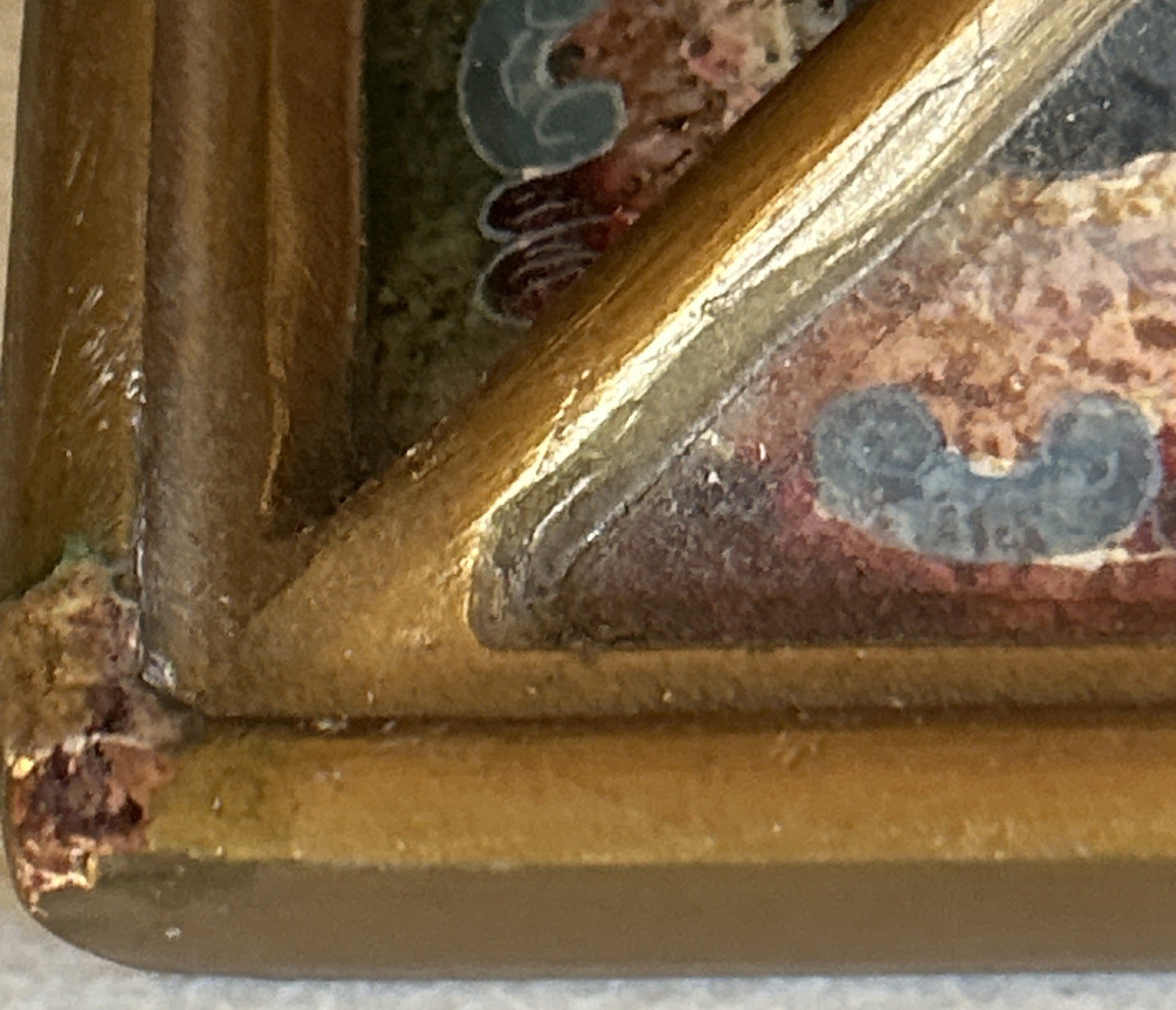 Peruvian hand painted mirror frame(R)