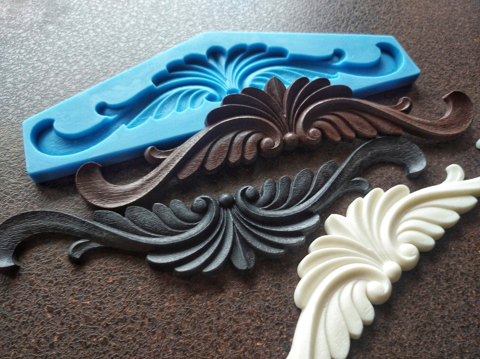 Silicone mold Furniture pediment ornaments  30cm, furniture appliques