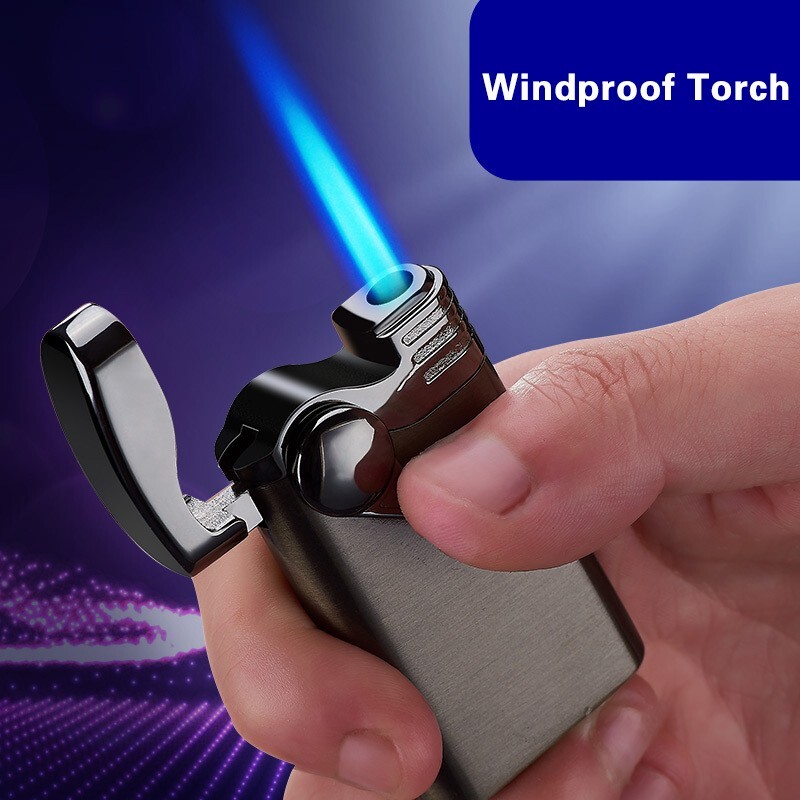 Windproof  Torch Lighter Refillable Jet Blue Flame Cigar Lighters