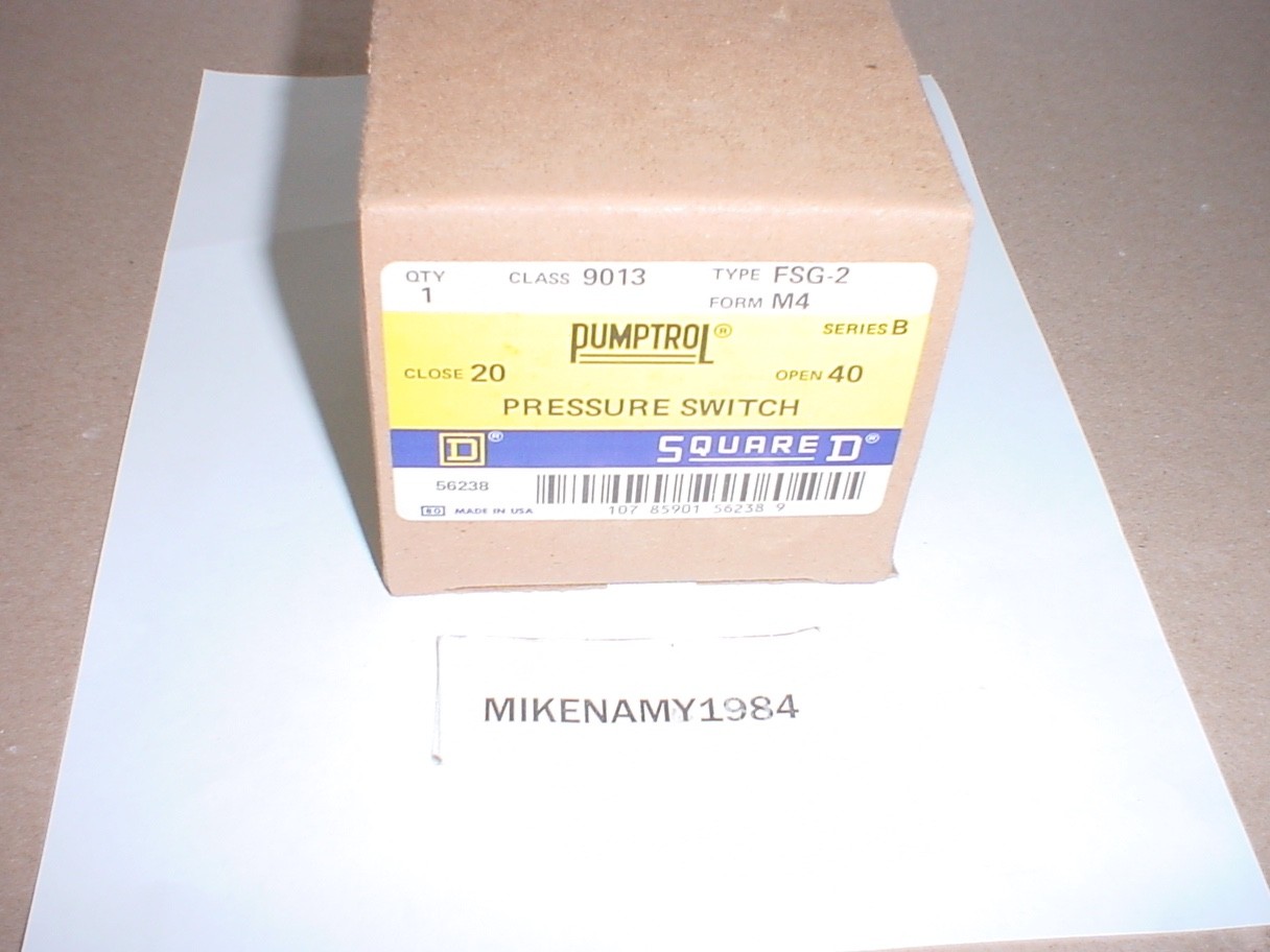 NEW Square D Pumptrol 9013 FSG-2 Pressure Switch 20-40 PSI Made in USA In Box