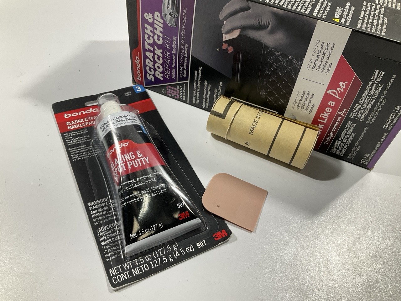 3M 30158 Bondo Auto Glazing & Spot Putty/Scratch & Rock Chip Repair Kit STAGE 3
