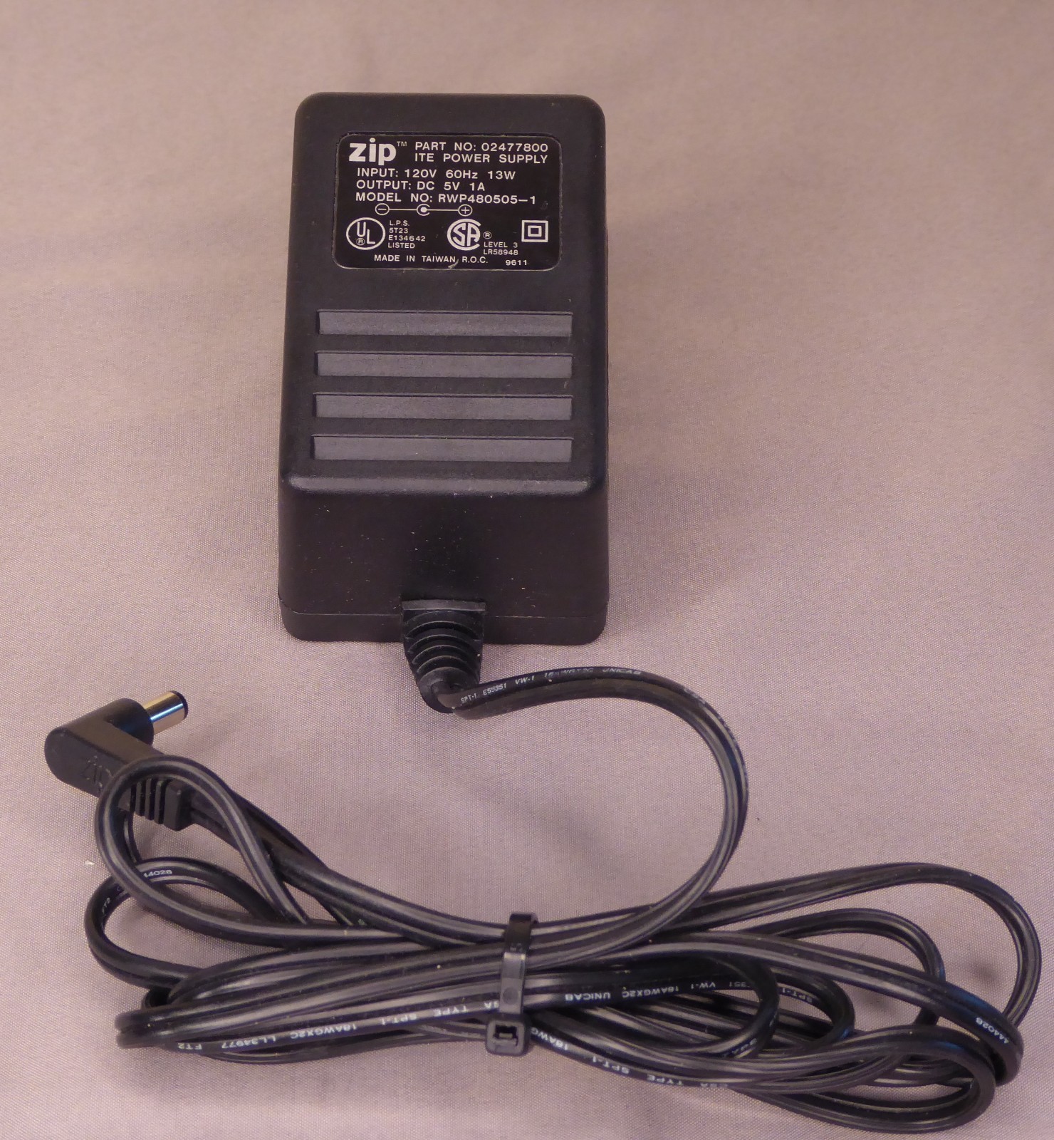 Genuine Zip Drive Power Supply – RWP480505-1 – 5V – 1A - Tested