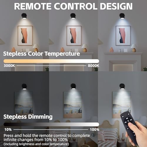 12W LED Uplighting Indoor with Timer and Remote, Stepless Adjustable 2 Pack