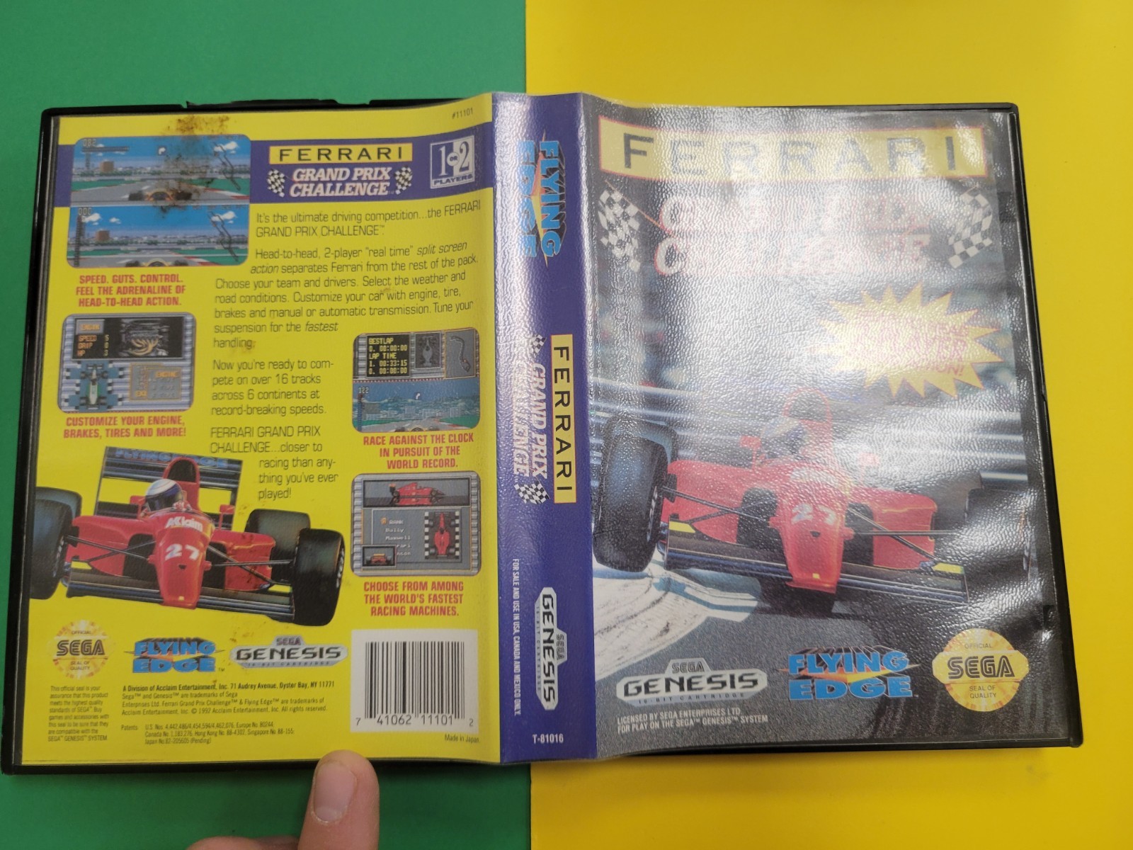 Ferrari Grand Prix Challenge (Sega Genesis, 1992) Case Only