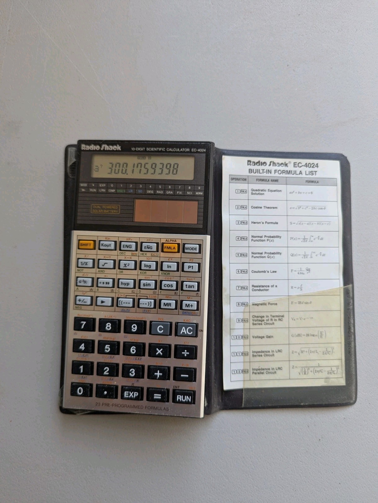 Radio Shack Scientific Calculator EC-4031 and EC-4024 Programmable with Manuals
