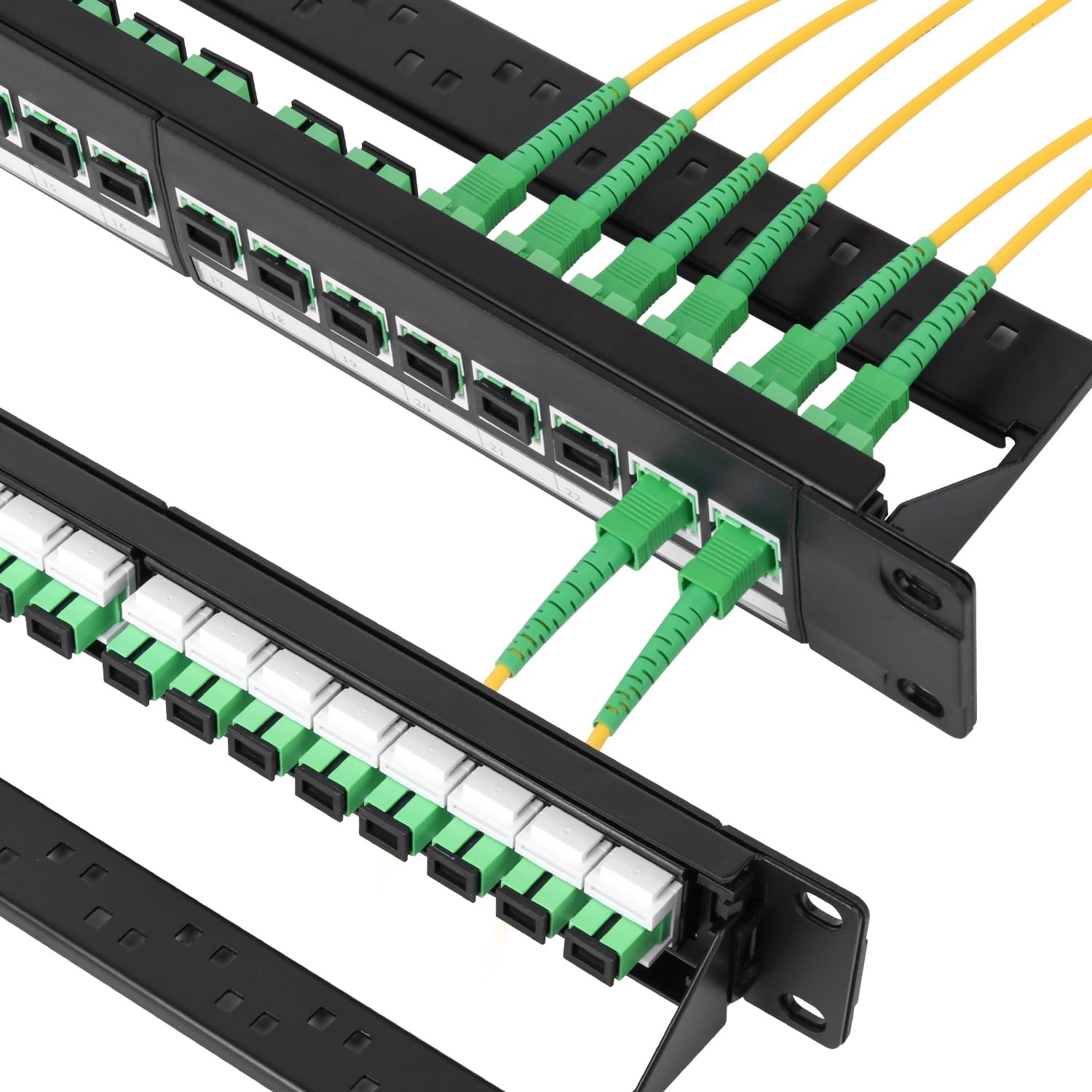 24-Port 1U 19in SC APC Fiber Patch Panel Loaded Simplex Adapters for Brand