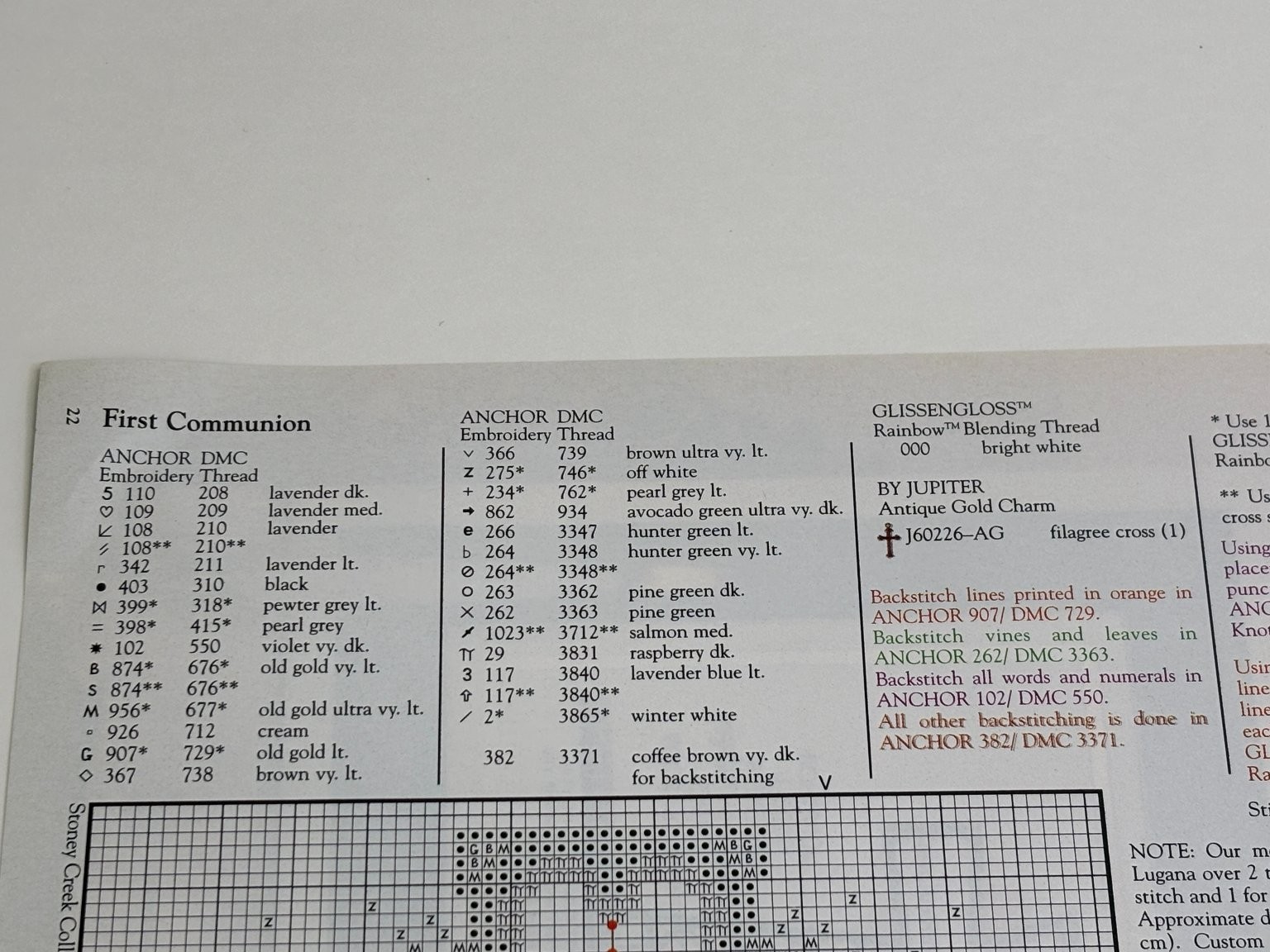 First Communion Record Cross Stitch Pattern Religious Magazine Pages