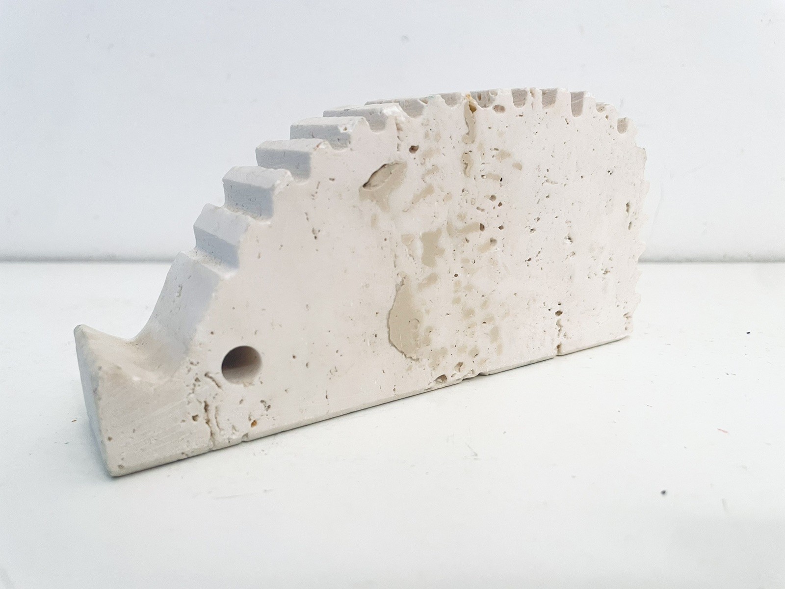 ✅ Hedgehog Sculpture In Travertine By Enzo Mari F.lli MANNELLI 1970s
