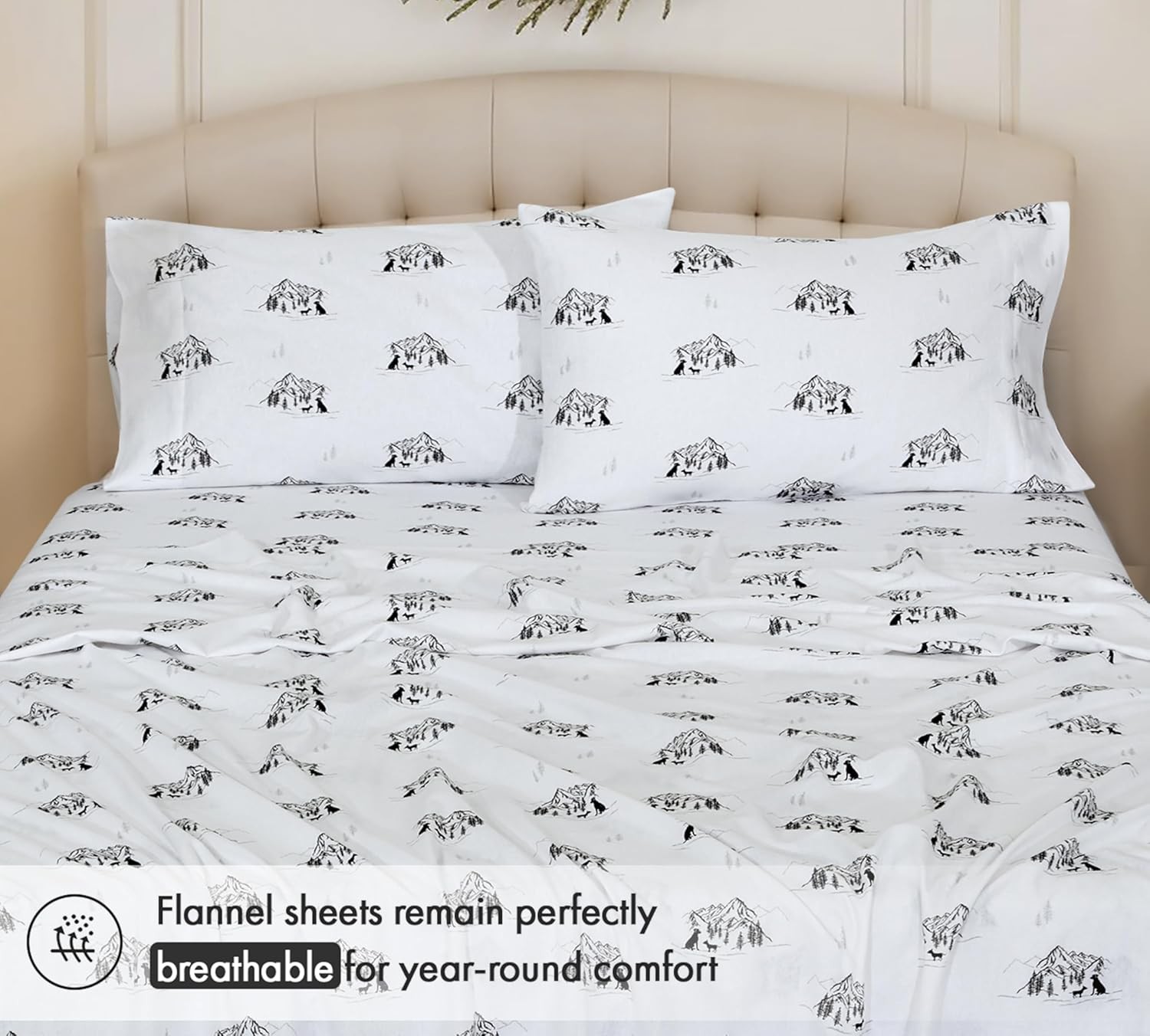 Flannel Sheets Twin Size 100% Cotton Double Brushed Twin Sheets Set Deep Pockets