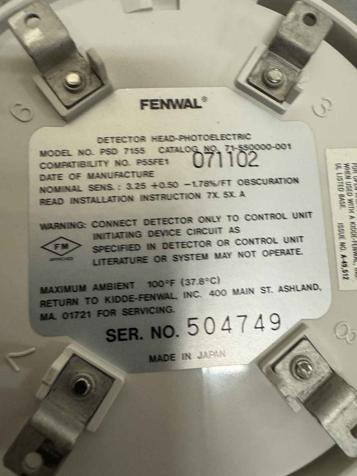 Fenwal PSO 7155