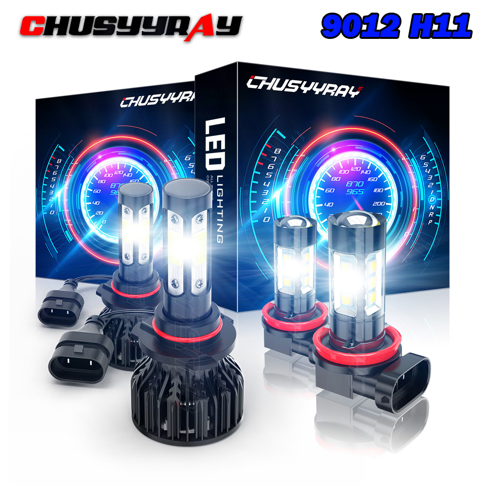 For Dodge Challenger 2015-2021 LED Headlight Bulbs Hi/Lo Beam+Fog Light Kit 4Pcs