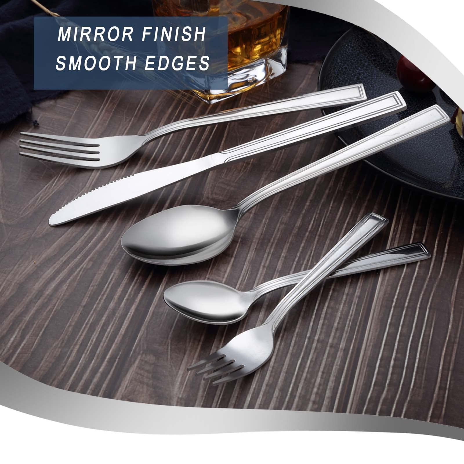 Silverware Set, 40-piece Silverware Set for 8, Stainless Steel Flatware Set, ...