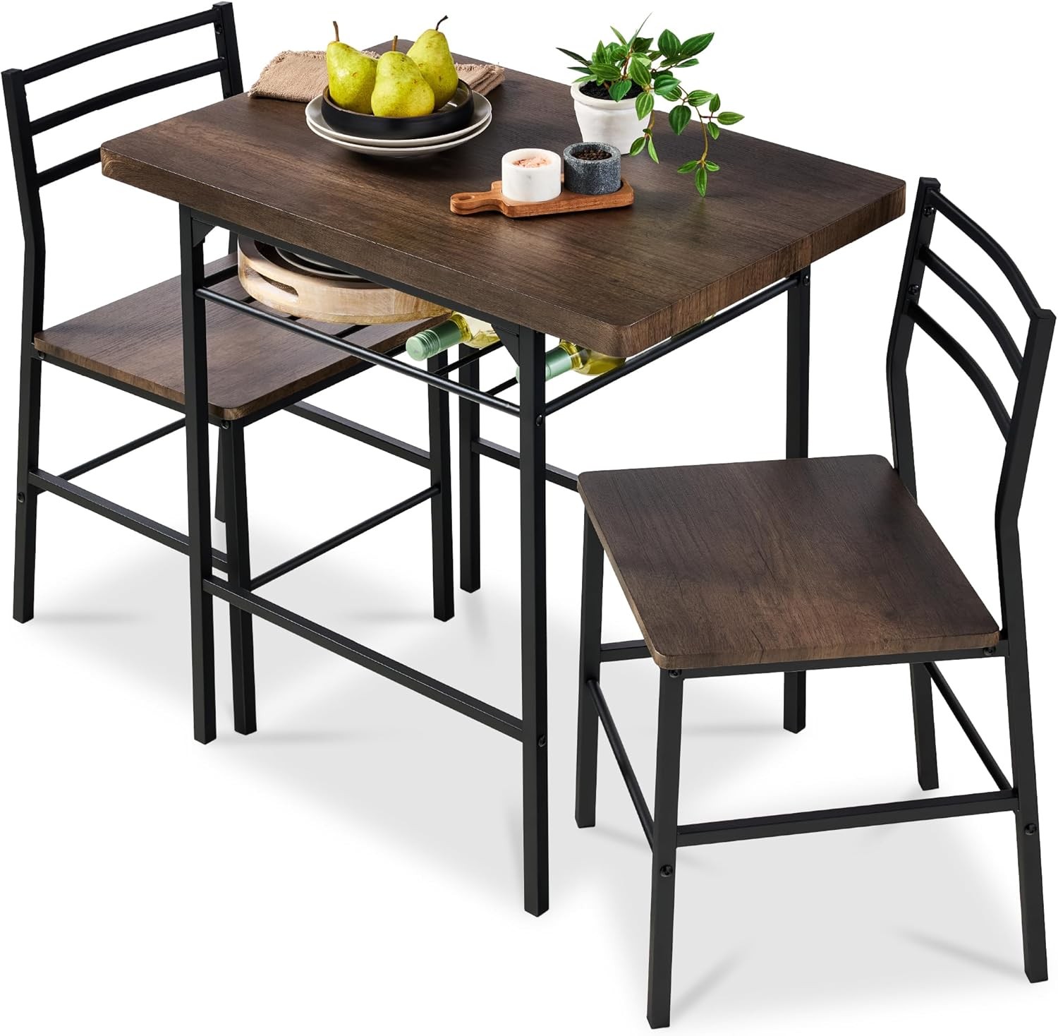 Choice Products 3-Piece Modern Dining Set, Space Saving Dinette for Kitchen,