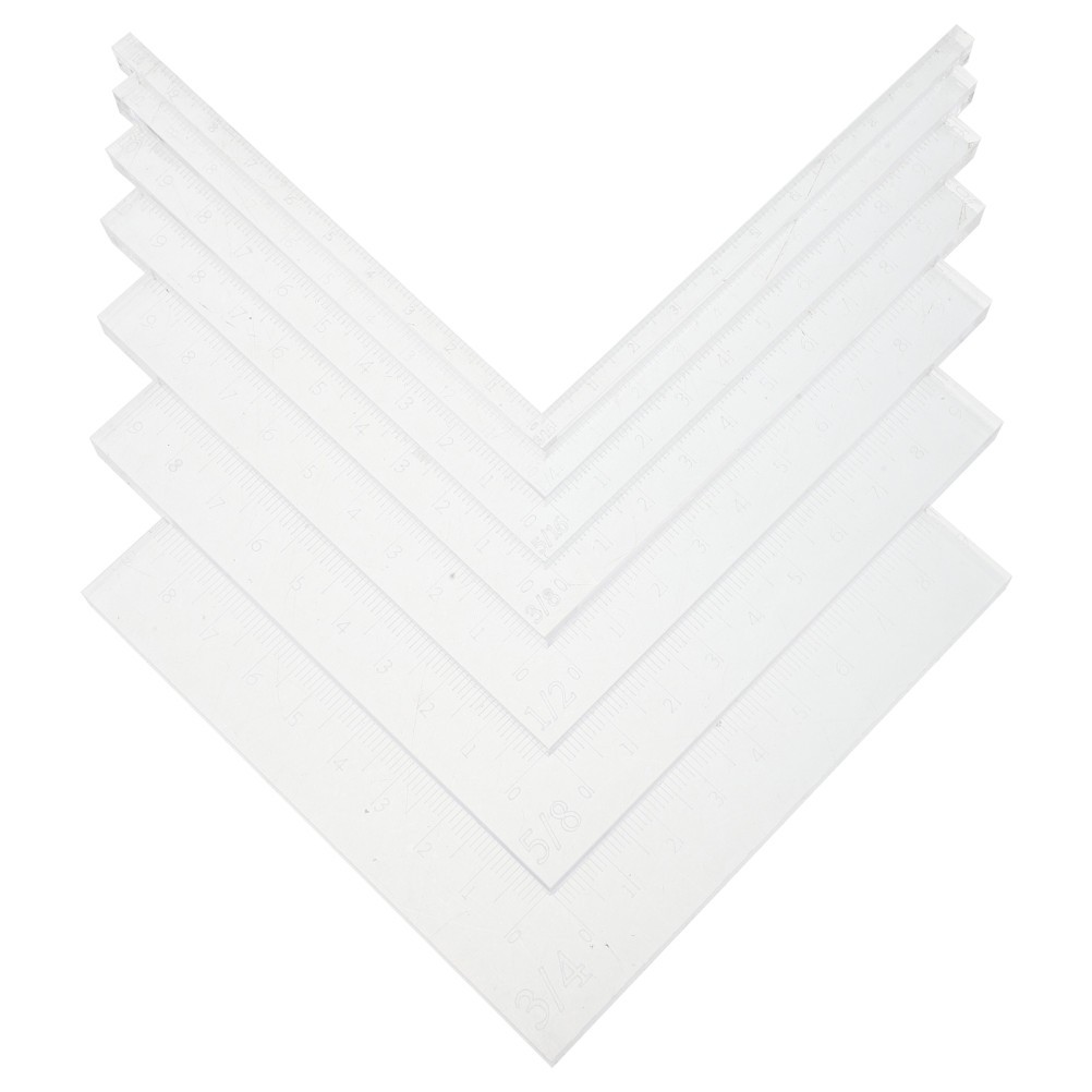 7Pcs Reusable Acrylic Paper Alignment Guides for Card Crafting and Scrapbooking