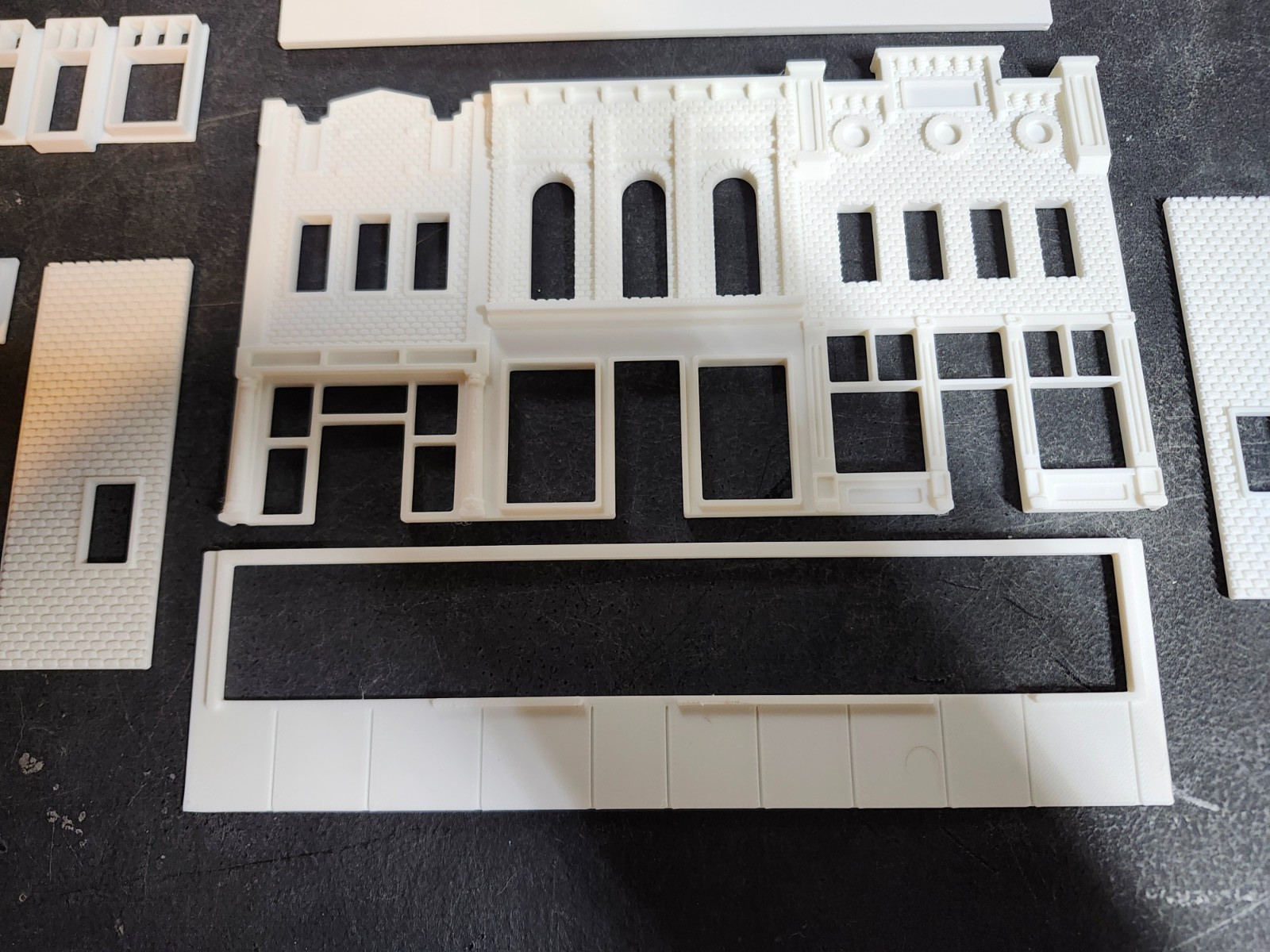 3D Printed Main Street #1 Background Flat Building Set. HO Scale