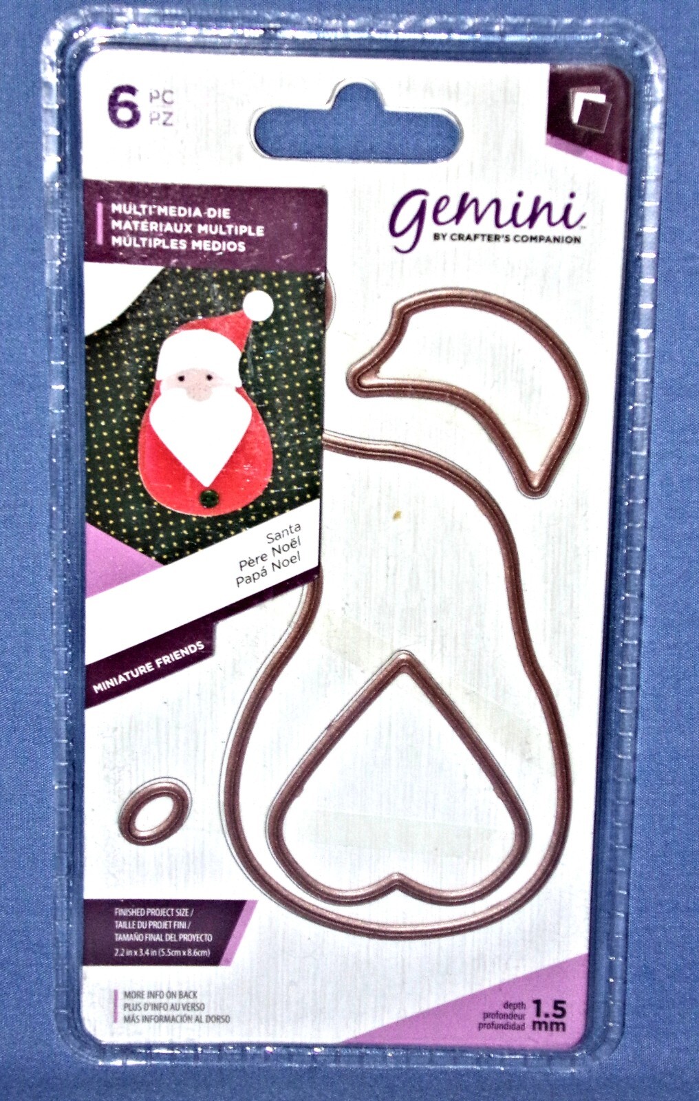 Gemini Santa Multi Media Die Cuts Leather to Cardstock by Crafters Companion HTF