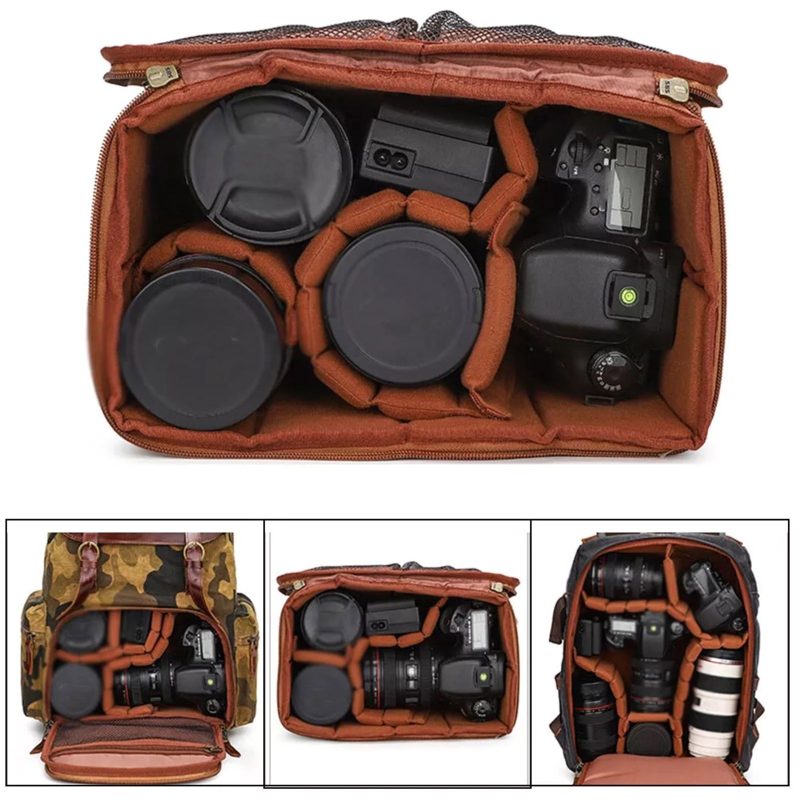 4PCS Camera Bag Case Insert Partition Divider Protection Pad Accessories