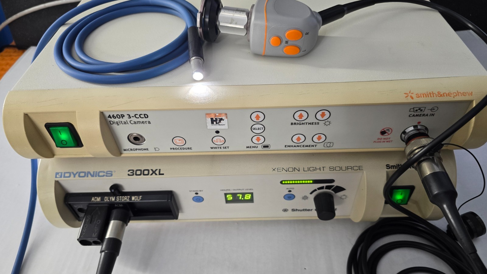 Smith & Nephew 460H Camera,460P 3-CCD ,Light Source, Stryker Arthroscope 4mmx70*