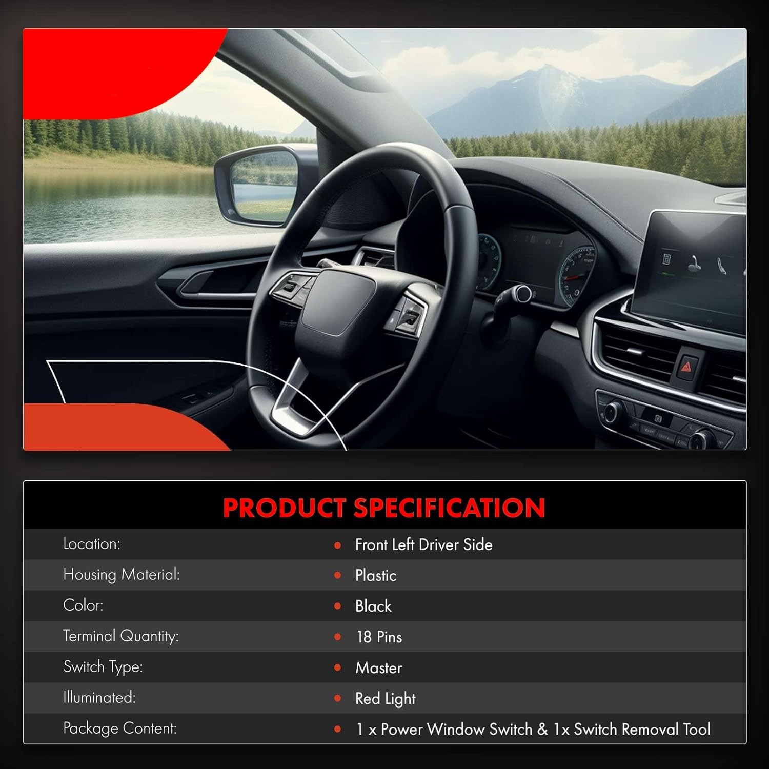 FOR BMW E90 E91 328i 335i 325i Front Left Master Power Window Control Switch