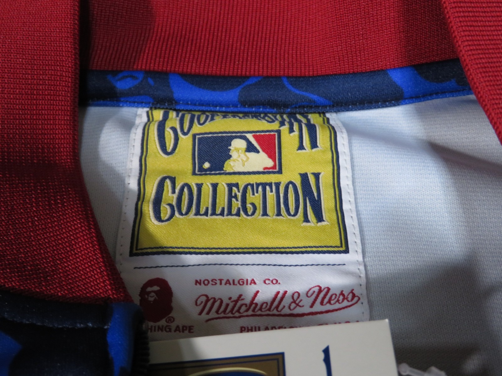 22599 bape mitchell&ness Los angeles angels jacket blue L
