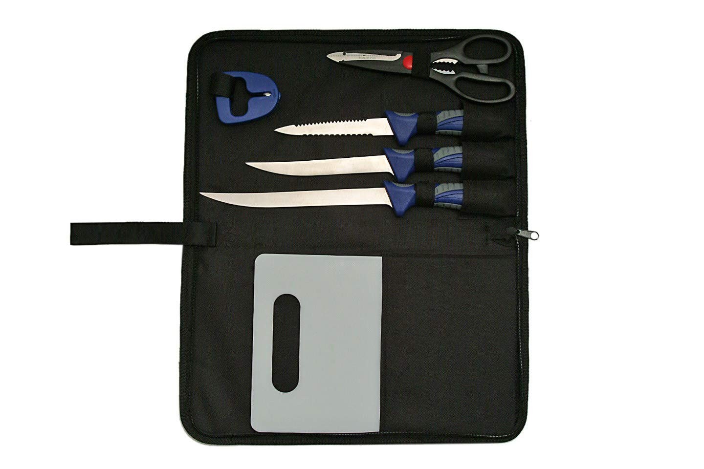 SZCO Supplies Rite Edge 6-PC Fillet Knife Set w/Case, Sharpener, Scissors