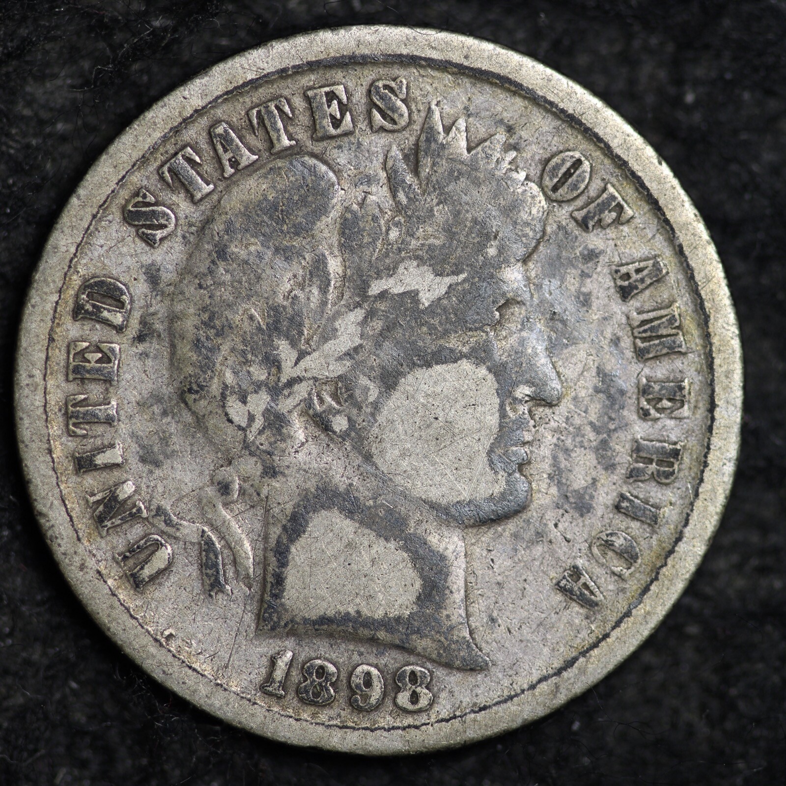 1898 Barber Silver Dime CHOICE FINE FREE SHIPPING W84 UM