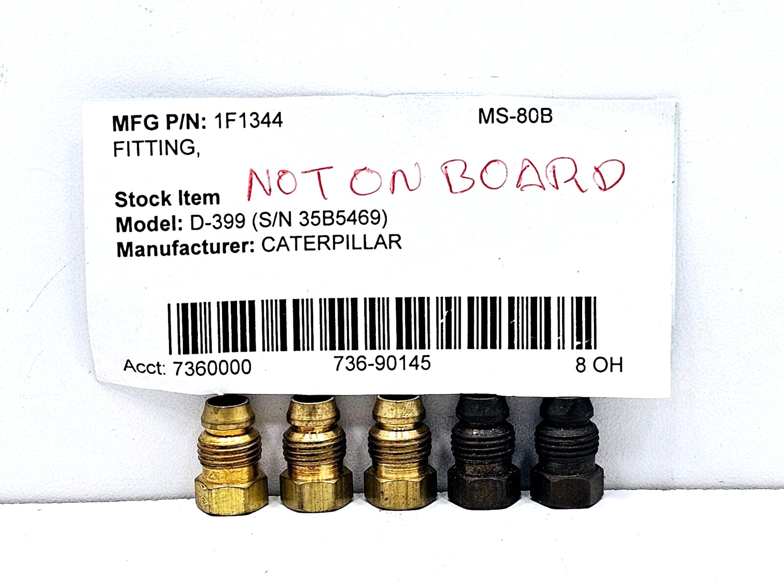 1F1344  NUT (1 IN EACH 3B8998 FITTING) FOR CATERPILLAR 1F-1344 LOT OF 5