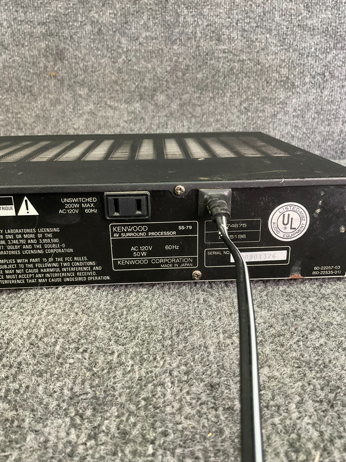 Kenwood SS-79 Processor AV Surround Sound Digital Delay System 32975