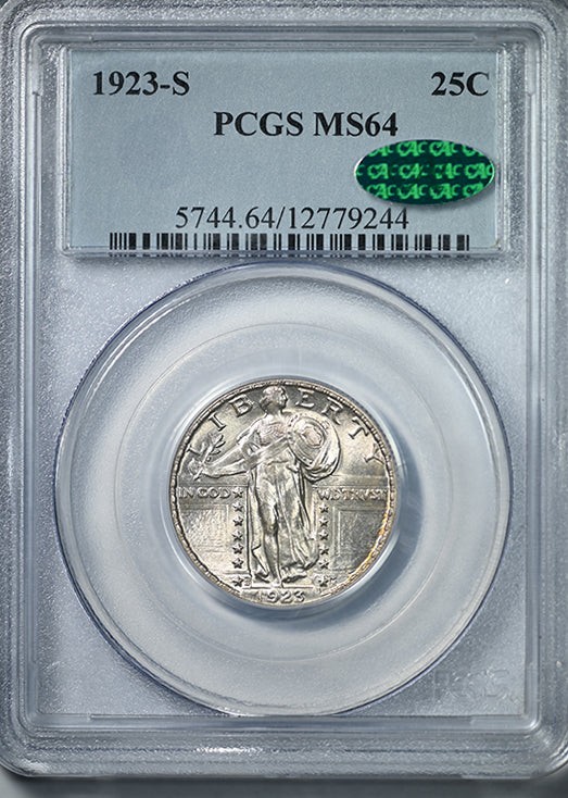 1923-S Standing Liberty Quarter 25C PCGS MS64 CAC