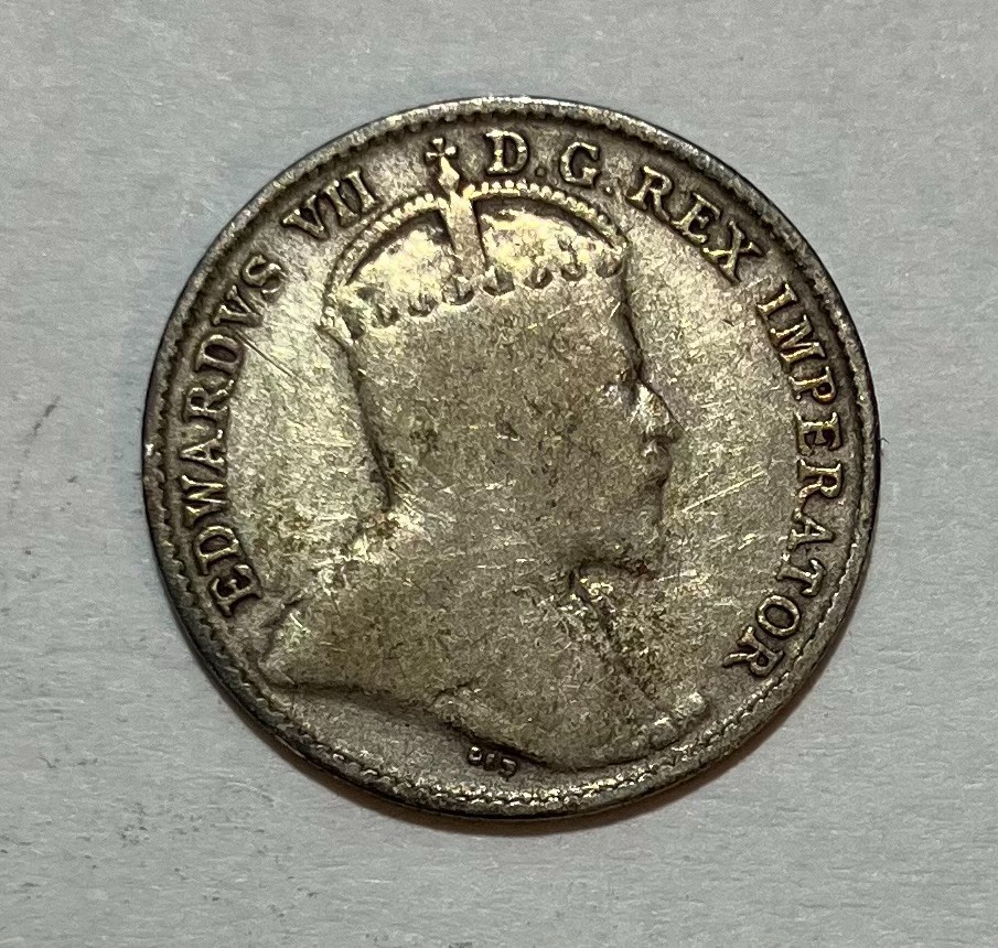 1907 Canada Silver 5 Cents