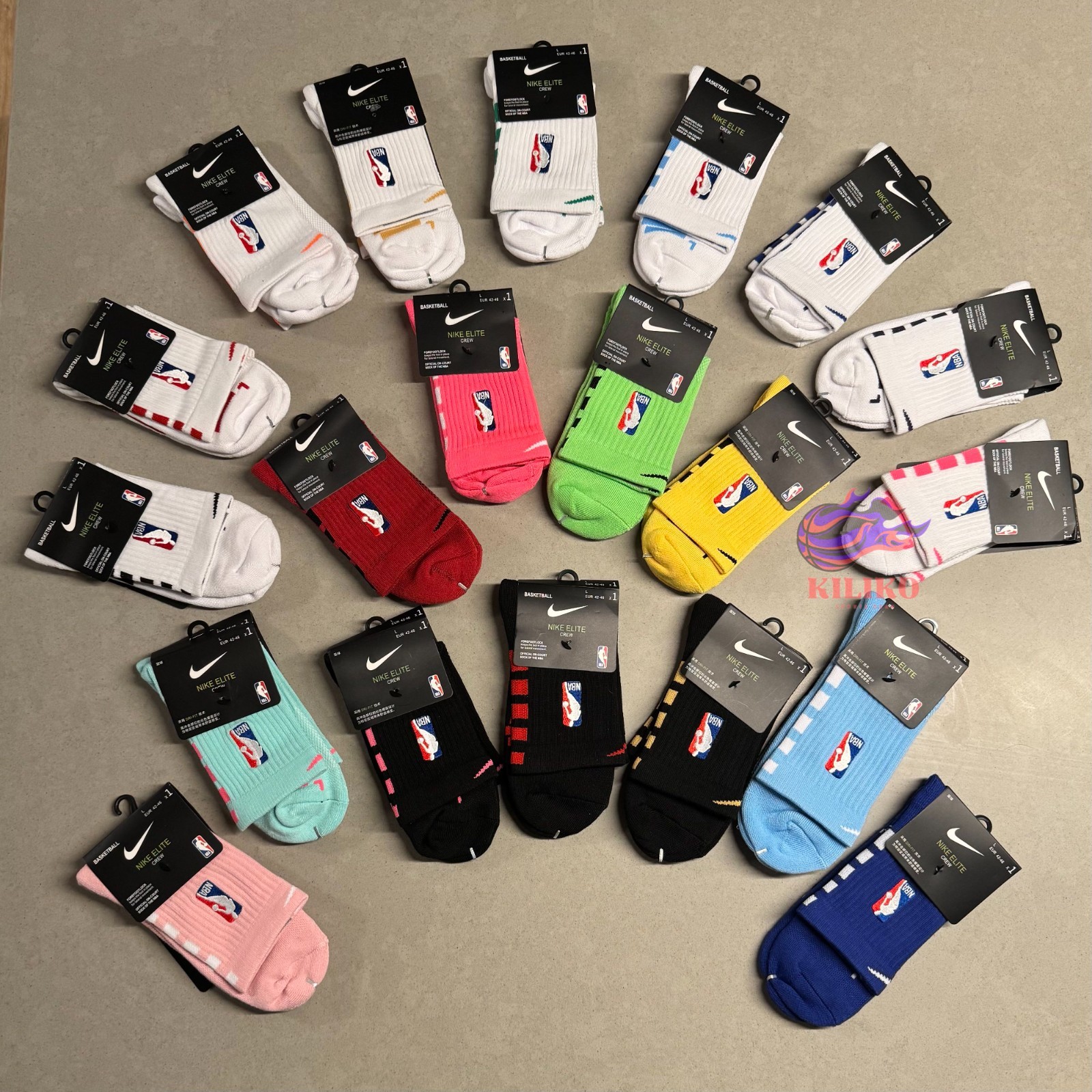 Nike NBA Authentics Elite DRI-FIT Mid Crew Socks Size Large Basketball Athletic