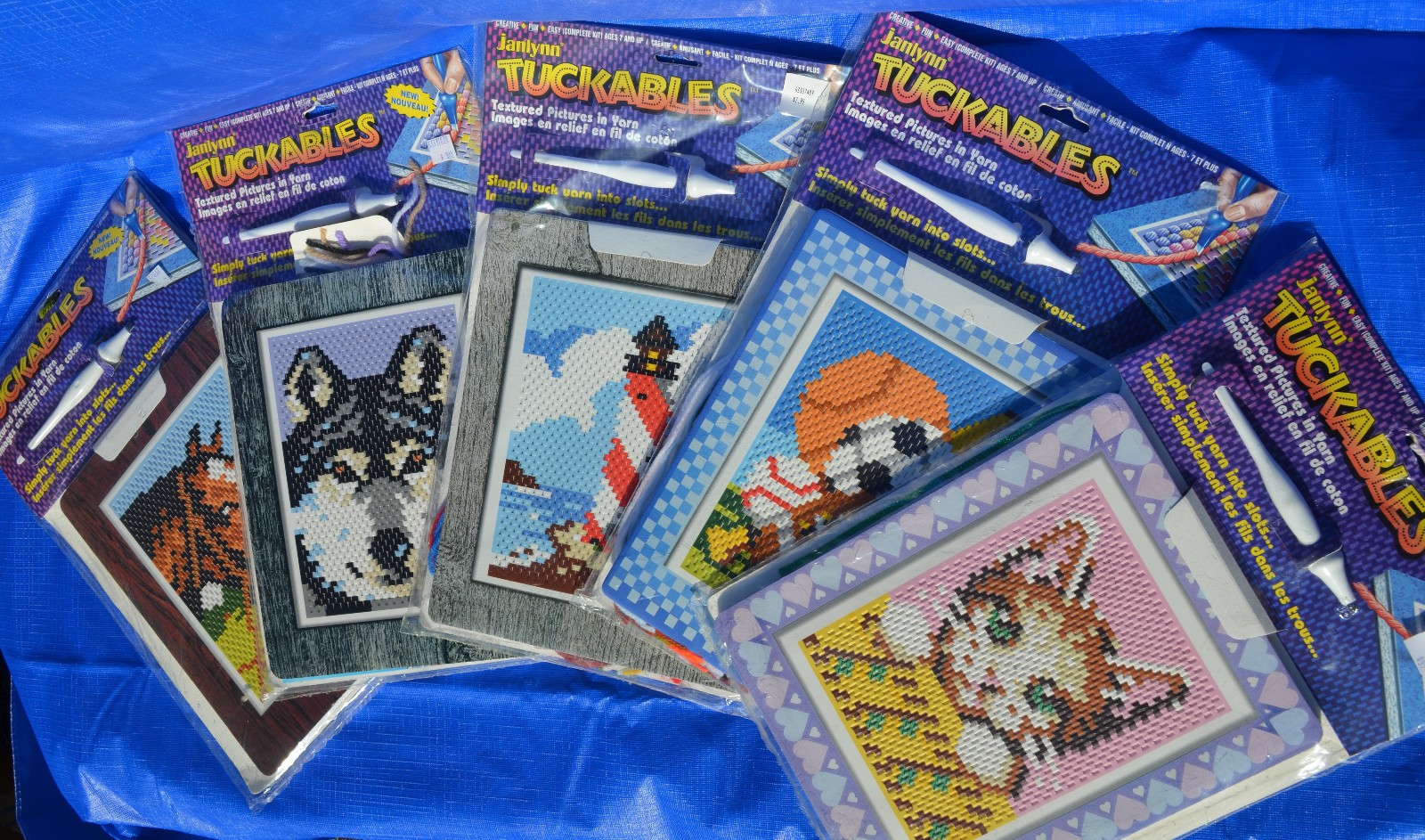 Vintage Janlynn Tuckables Textures Pictures in Yarn - Kids Craft Project Kit-NEW