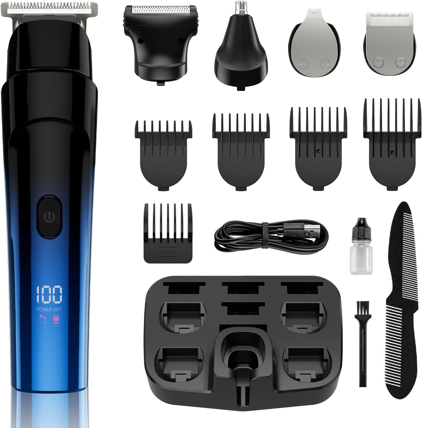 Beard Trimmer for Men, 5-In-1 Cordless Hair Clipper Kit with Foil Razor, Waterpr