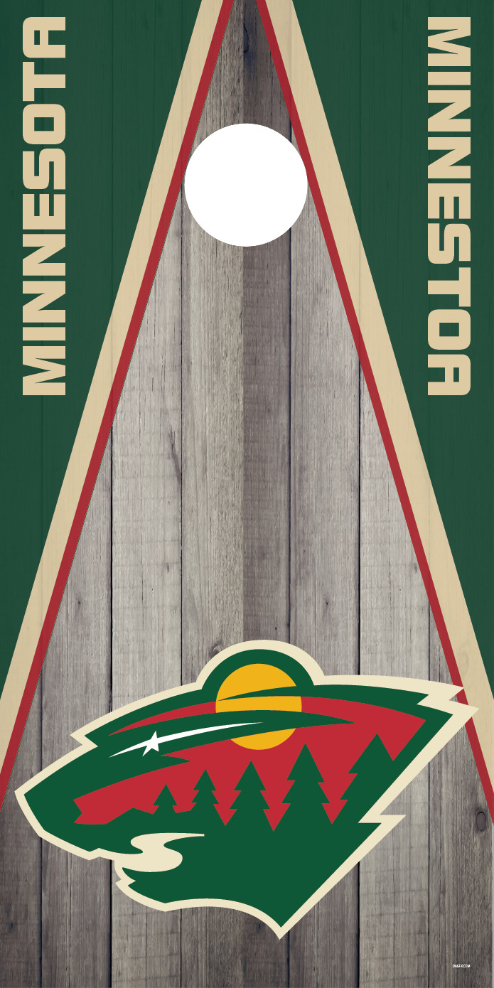 Corn Hole Board Wrap - Minnesota Wild Set Cornhole D2